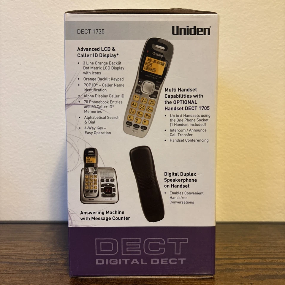 Беспроводная цифровая телефонная система Uniden DECT 1735 — DECT с резервным питанием при сбое питания - Изображение 2 из 4