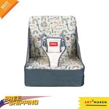 Compact Portable Travel Booster Seat with Safety Harness  Easy-Clean Design