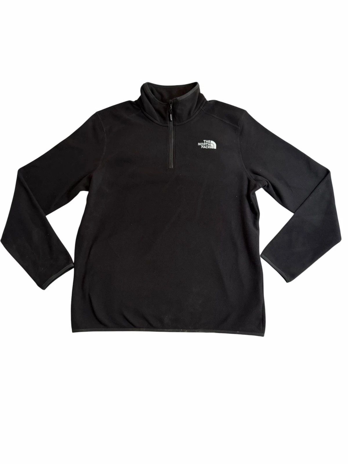 The North Face 1/4 Zip Fleece Pullover Mens L Black Lightweight Jacket