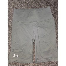 Under Armour Womens Seamless Bike Shorts Sage Green High Rise Athletic Small