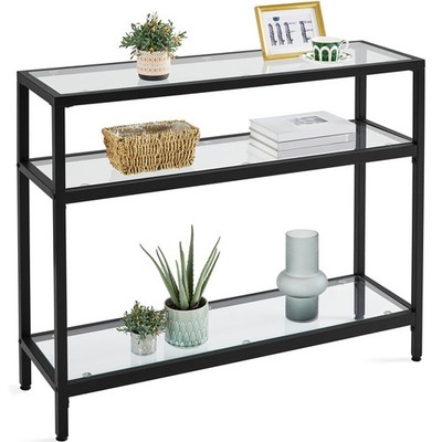 Yaheetech 39.5'' Console Table with 3 Storage 39.5  L × 12  W × 31.5  H, Black 