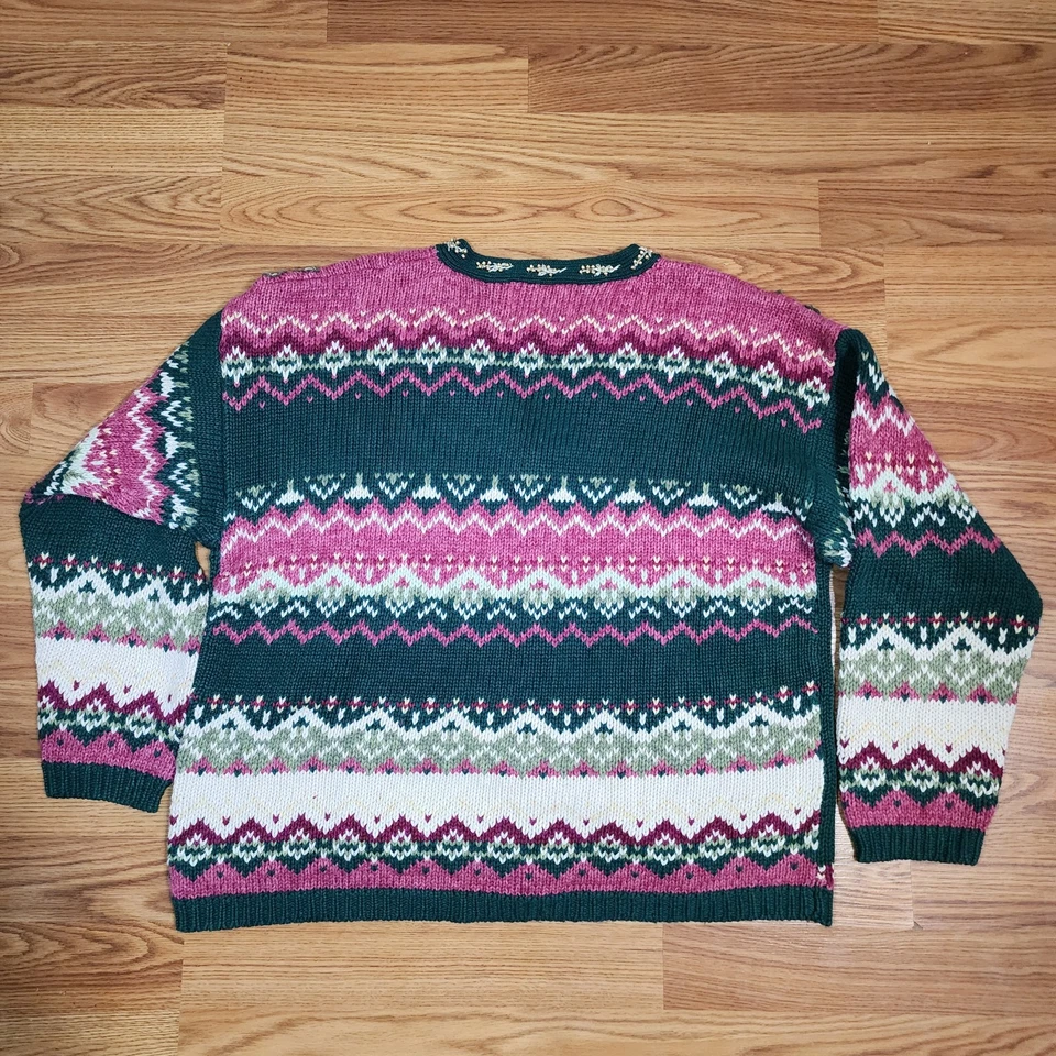 De colección Años 90 HERELIQUIA COLECCIONABLES Feo Navidad Vacaciones Noel Cárdigan Suéter XL Foto 2 de 4