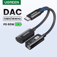 UGREEN 2-in-1 USB-C Sound Card: 0.14 in Audio 60W PD Charger Pass-Through CM721