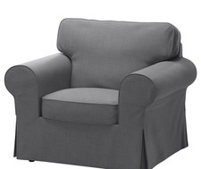 IKEA EKTORP Armchair Chair Cover Slipcover - Nordvalla Dark Gray Pre Owned