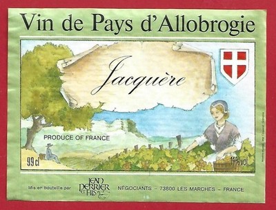 119-34 label wine from ALLOBROGIE JACQUÈRE Jean PERRIER Les Marches 73