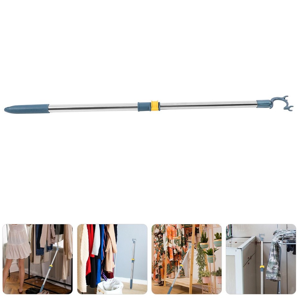 Retractable Clothes Rack Clothesline Sticks Reach for Drying Rod | eBay ...