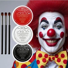 Clown Makeup Kit, Face Body Paint Set, Halloween Clown Joker Makeup Kit