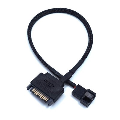 YiKaiEn SATA to 3 Pin / 4 Fan Adapter, 15 12V 1 1, Black 