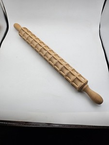 Vintage Wooden Ravioli Pasta Rolling Pin