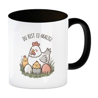 Henne Mit KüKen Du Bist Ei-Malig! Kaffeebecher In Schwarz