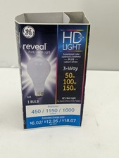 General Electric Reveal 3-WAY 50w 100w 150w HD A21 Light Bulb 450/1150/1600