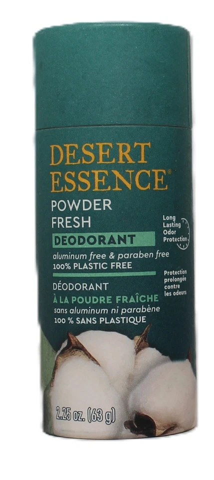 Desert Essence Polvo Desodorante Fresco Libre de Plástico y Aluminio Sin Parabenos Nuevo Foto 2 de 3