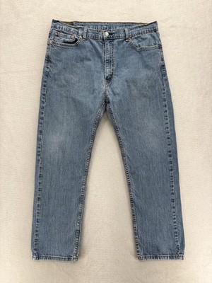 Levis 505 Jeans Mens 40x32 Blue Medium Wash Regular Straight Stretch Denim Pants