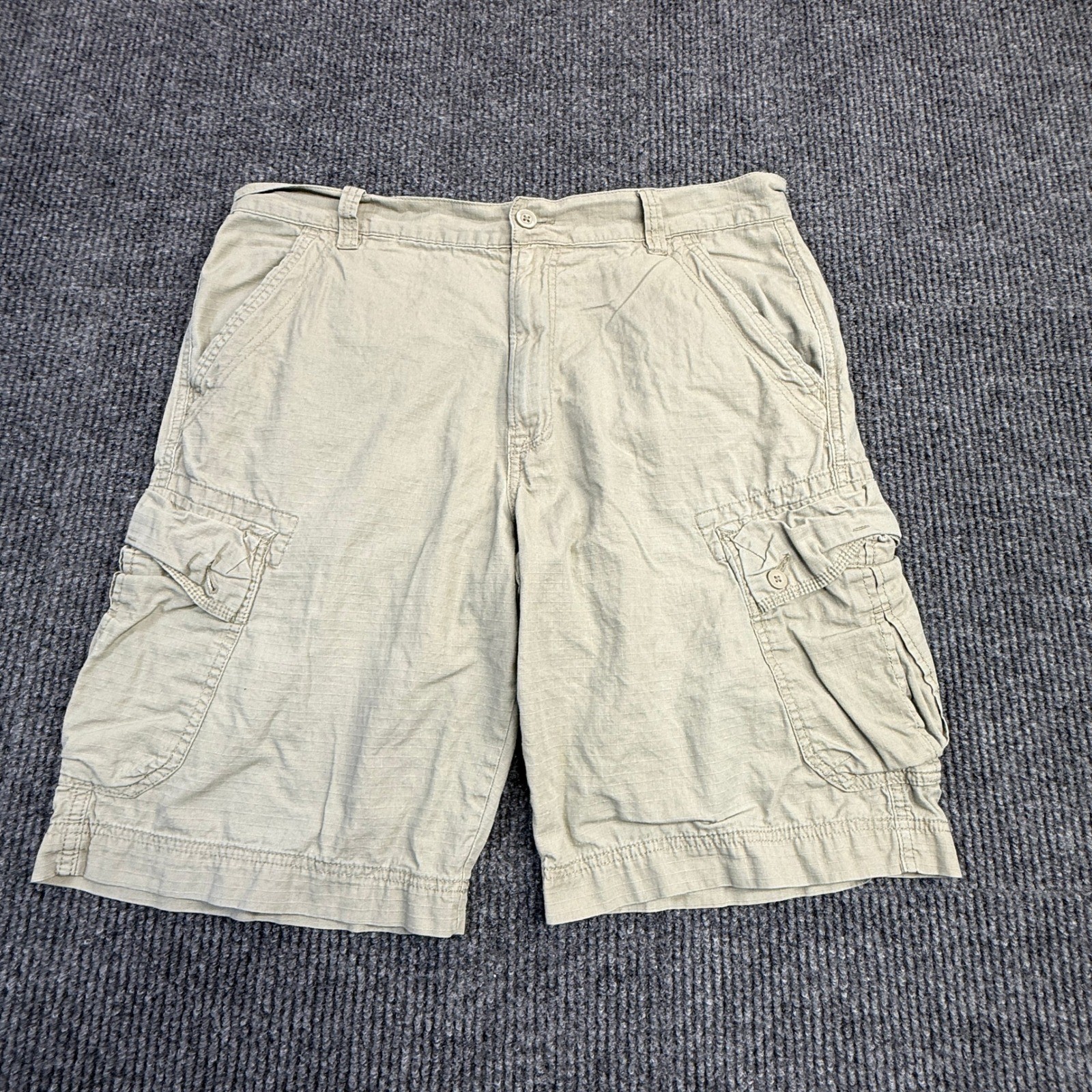 Calvin Klein Jeans Mens Tan Ripstop Cargo Shorts Size 36 Utility Casual Khaki