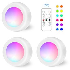 Puck Lights with Remote Control, 16 Color Changeable Under Cabinet Lights wit...