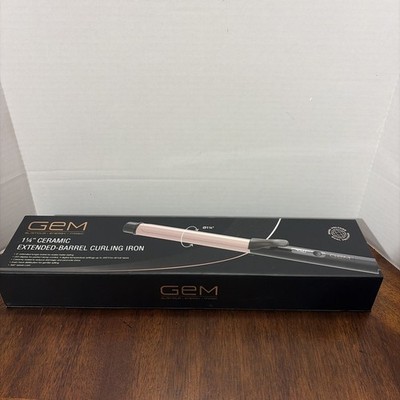 GEM  1 1/4'' Ceramic Extended Barrel Dual Voltage Curling Iron NEW