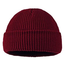 Men Mini Short Fisherman Beanie Hat Winter Warm Knitted Ribbed Docker Skull Cap