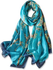 Silk Feeling Scarf Large Satin Long Women Fashion Shawl Head Wrap