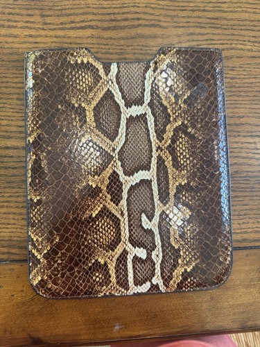 Graphic Image New York Brown Python Snakeskin Leather Book Cover Sleeve 8"x10.5"