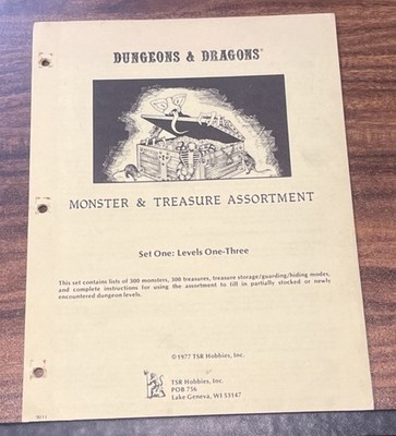 MONSTER & TREASURE ASSORTMENT SET ONE LEVELS ONE-THREE DUNGEONS & DRAGONS - 5