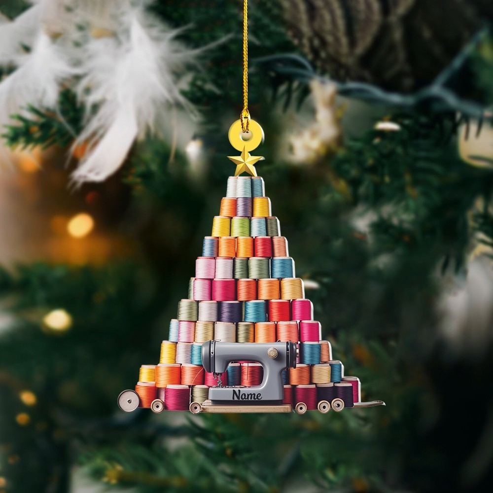 Personalized Sewing Machine Christmas Ornament Sewing Thread Ornament Gift Decor