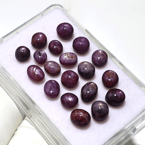 Cosmic Star Berry ~ 19 PC Natural Ruby High Quality 5.6mm-7mm Cabochon Gemstones - Picture 4 of 11