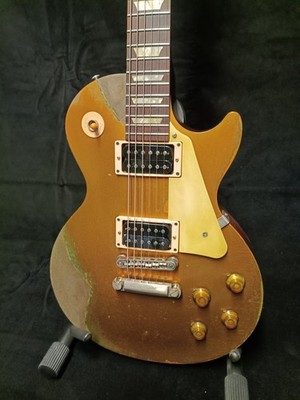 E Gitarre Gibson Les Paul Studio Goldtop 1957 Style, aged, Slash Seymour Duncan 