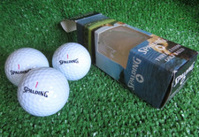 VINTAGE Spalding 1 Three Custom Golf Balls VIDEO Three Ball Boxed Set NOS USA