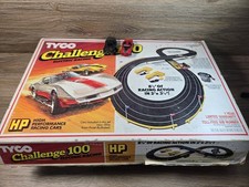TYCO CHALLENGE 100 RACING SLOT CAR SET 1980 HO BOXED W/ CARS - Partially Tested