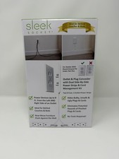 Sleek Socket Original and Patented Flat Ultra-Thin Outlet Concealer 8ft Dual Two