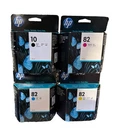 GENUINE SET 4 HP #10 #82 INK 69ml DESIGNJET 500 800 C4911A C4912A C4913A C4844A
