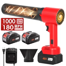 1000MPH Cordless Leaf Blower 4 Speed Levels Electric Air Blower With 2 Batteries