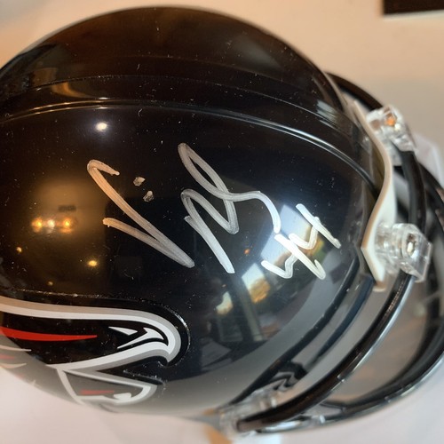 Vic Beasley #44 2017 Atlanta Falcons Signed Riddle Mini Helmet in Box - Picture 5 of 12