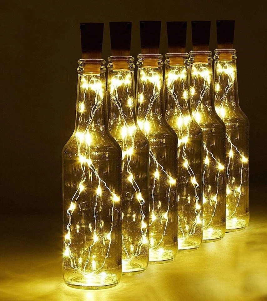 Tappo luci LED per bottiglia decorazioni 3 pezzi Atmosfera romantica - Immagine 4 di 4