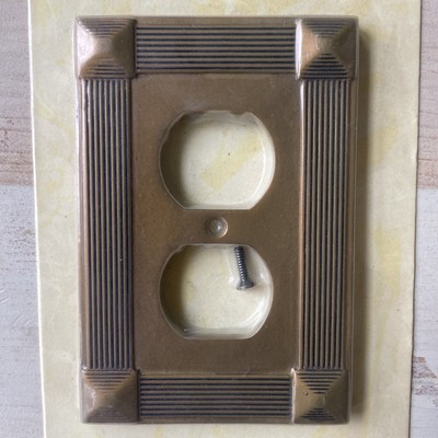 Art Deco - Home Decor - Outlet Covers - Metal - Set of 3 - Vintage Wall Plates