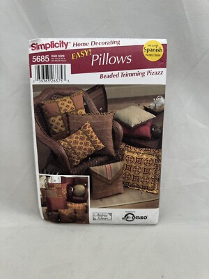 Simplicity Pattern 5685 Easy Pillows Andrea Schewe Conso Beaded Trimming Pizzazz