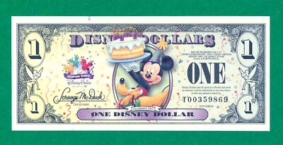 $1 2009 T 1 DISNEY DOLLAR MICKEY AND PLUTO CU.
