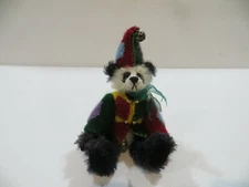 Deb Canham HARLEQUIN Panda Bear Jester 3" tall