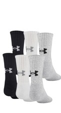 Under Armour Kids Training Cotton Crew Socks 6 Pairs 