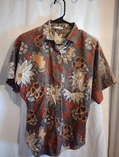 Vtg Laura Mae Shirt Hawaiian Sz Mens Small Colorful Lightweight Button Up Down 