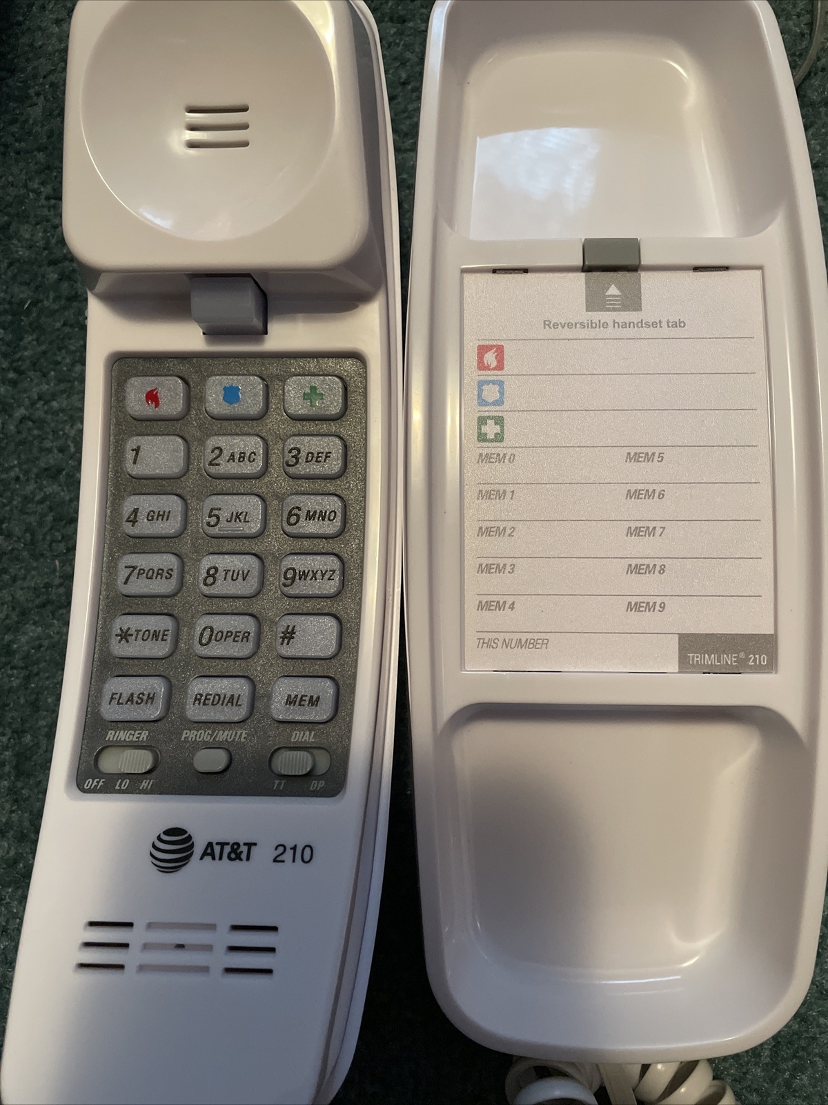 AT&T 210 Trimline Corded Phone White 650530930201 eBay