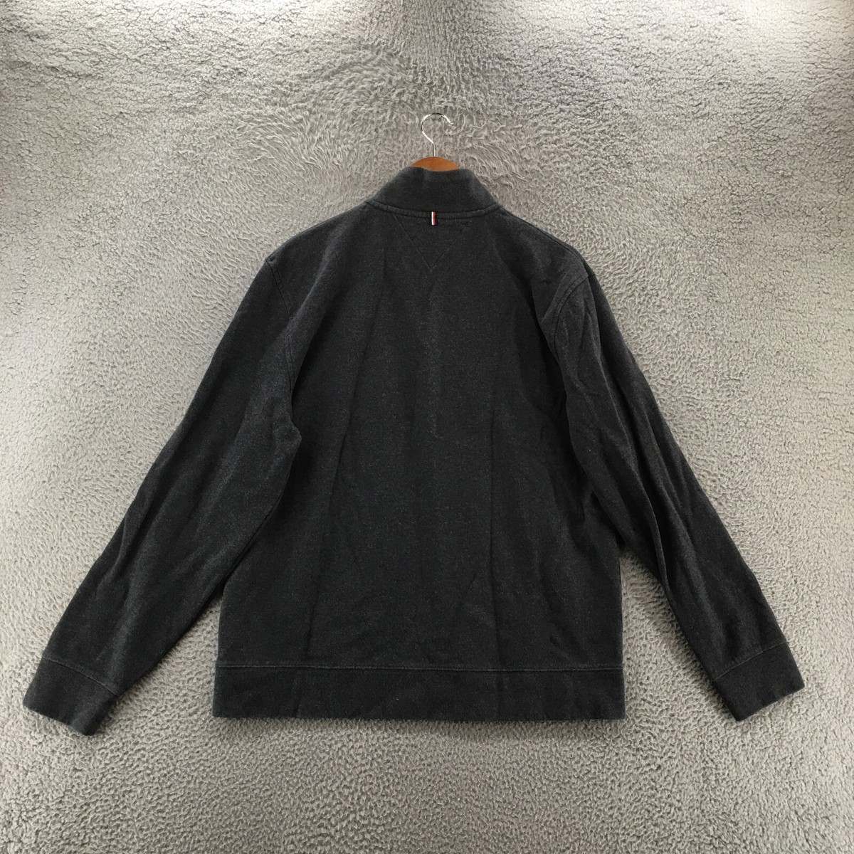 Tommy Hilfiger Sweatshirt Mens XL Gray Cotton Mock Neck Long
