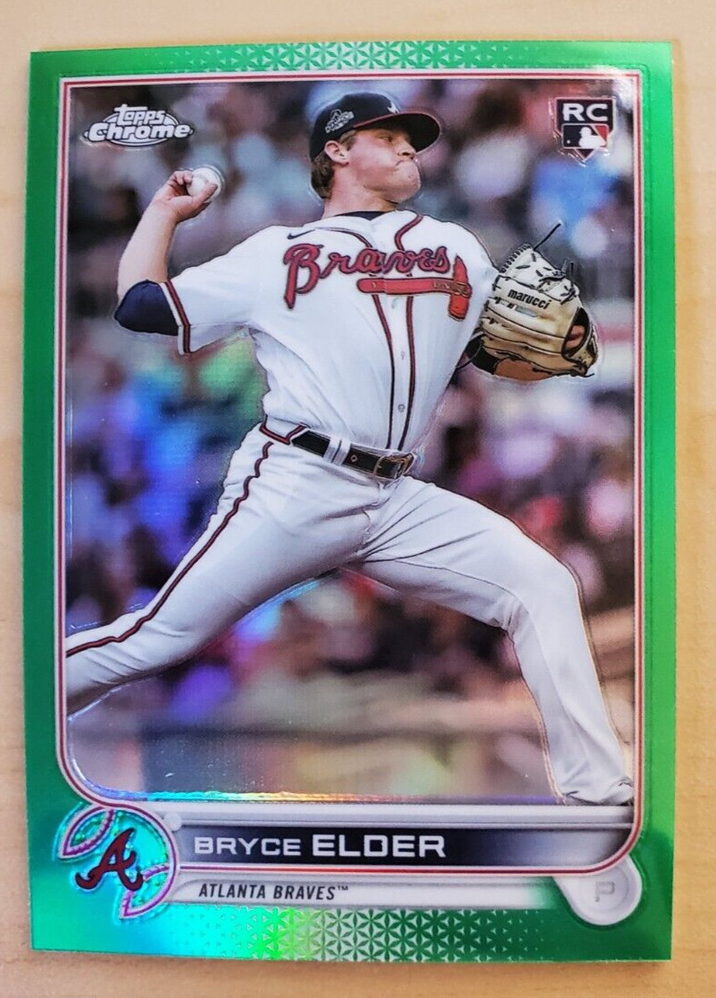 2022 Topps Chrome Update Bryce Elder Green Refractor Rookie 17/75 #USC37 Braves