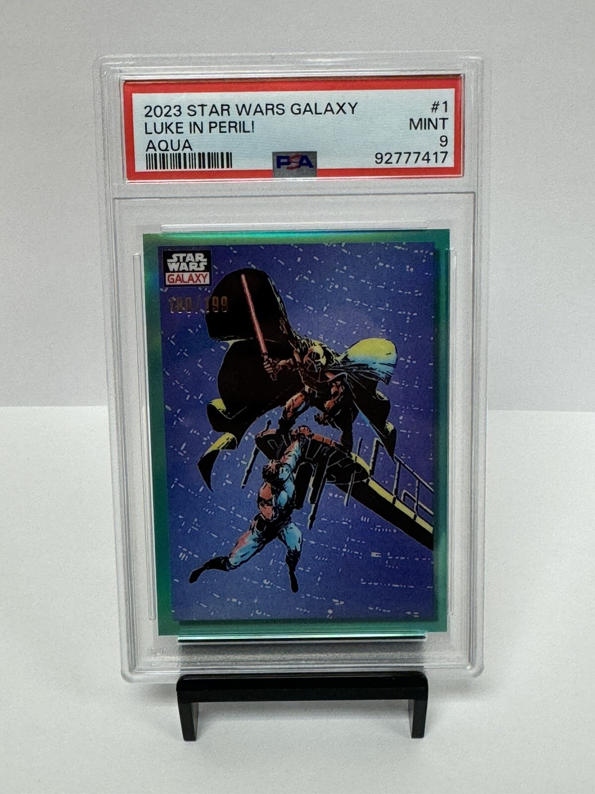 2023 Topps Star Wars Galaxy Chrome Luke In Peril! Aqua Refractor /199 SP🔥🔥