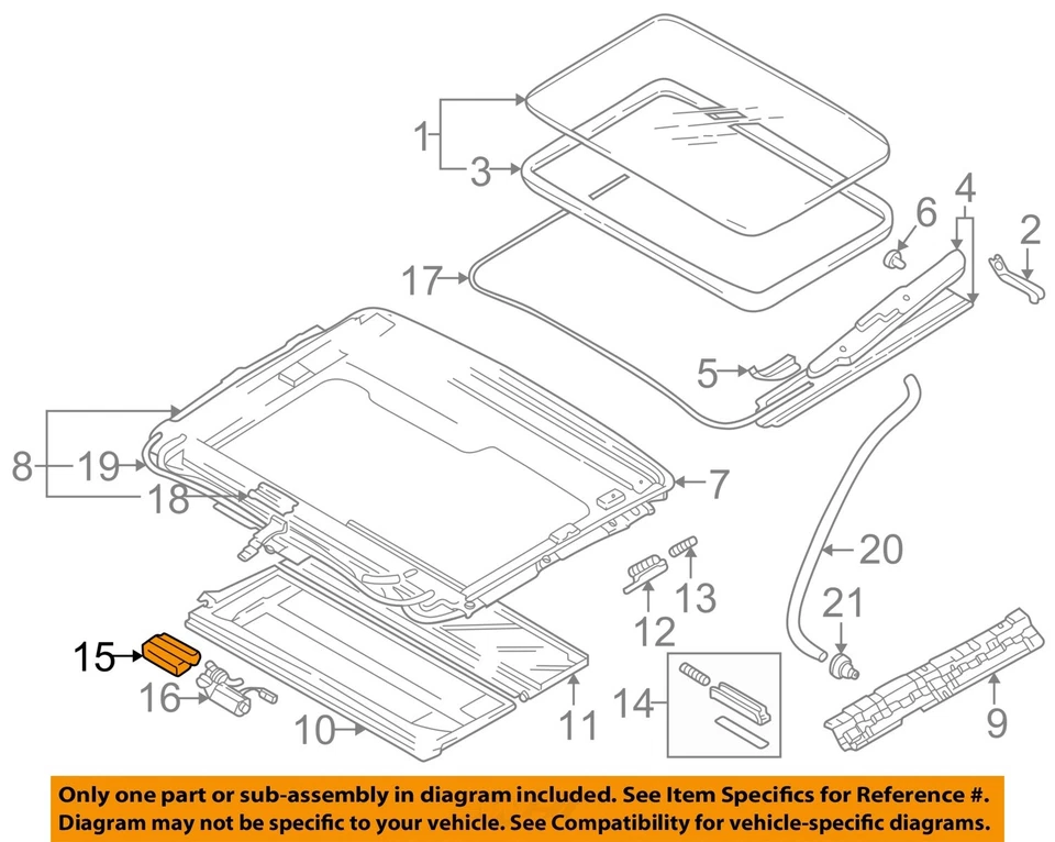 Módulo de control de techo corredizo usado se adapta a: Mitsubishi Montero 2000 techo deportivo grado A Foto 3 de 4
