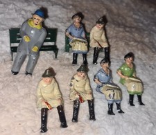 Barclay Manoil Sitting on Bench Figure Lead Lot 54mm Train Figures Civillians