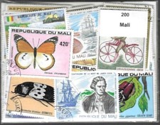 Mali 200 timbres différents oblitérés