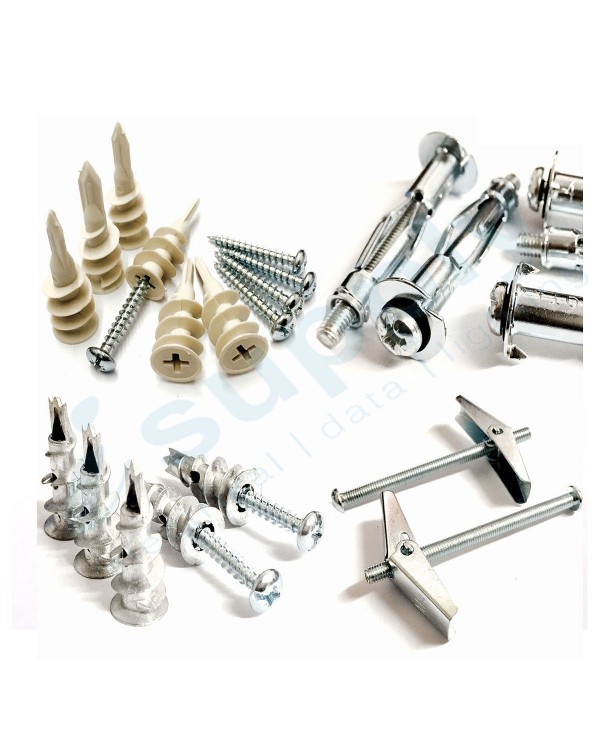 100 x Nylon Plaster Wall Anchor Speed Plugs Diecast V Type Wall-Mates ...