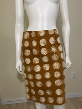 MAEVE Anthropologie Corded Dots Pencil Skirt 0 Mustard Gold Circles Lined
