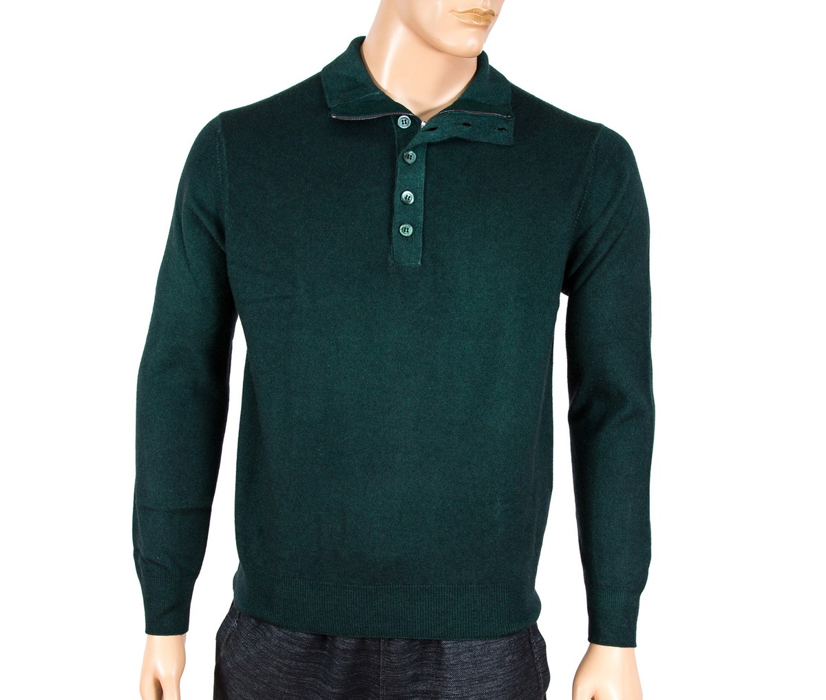 Cruciani 100% Cashmere Zipper/Button Down Turtleneck Sweater Cruciani 100% Cashmere Zipper/Button Down Turtleneck Sweater